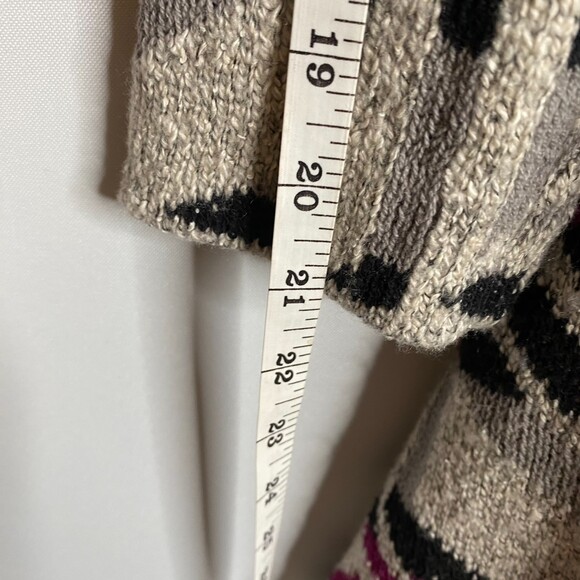 Lucky Brand Geometric Design Soft Warm Cozy Chunky Open Front Cardigan Small - Picture 9 of 11